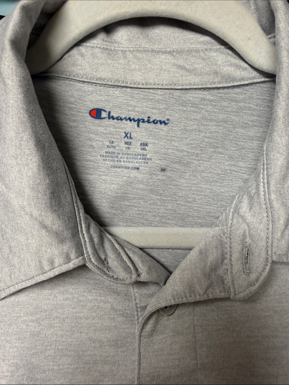 Men’s Champion U of M Polo, Grey, Size XL - Picture 4 of 4